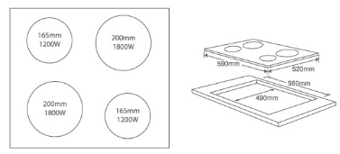 Midea Keramička Ugradna Ploča MC-HF603 - dodatni pogled