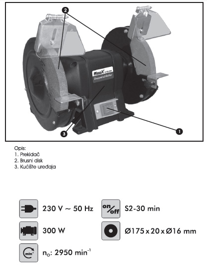 Dvostrani oštrač tocila WDS300 - dodatni pogled