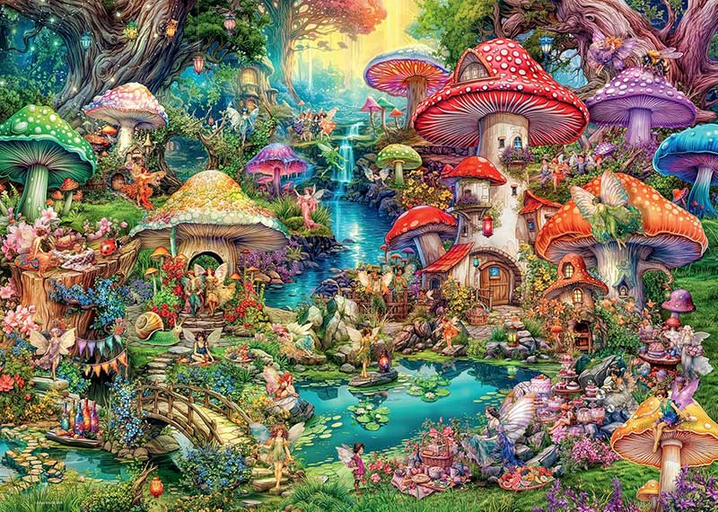 Puzzle 1000 delova Veselo selo pečuraka Ejmi Stjuart Ravensburger 12001258 - dodatni pogled