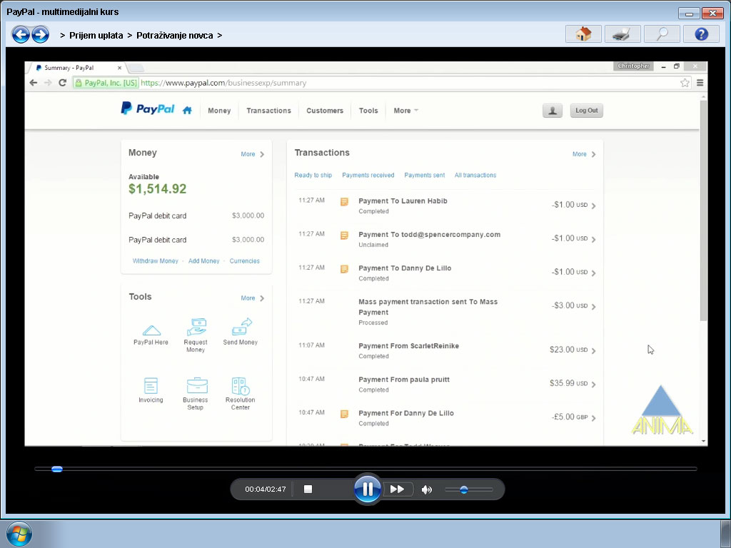 Multimedijalni kurs PayPal - dodatni pogled