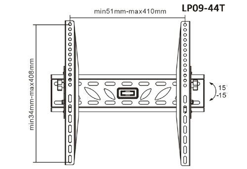 Brateck podesivi nosač za TV LP09-44T - dodatni pogled