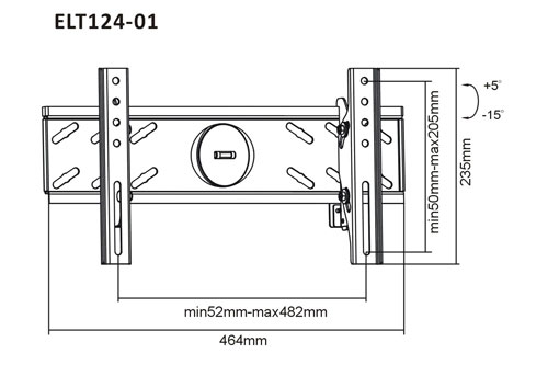 Brateck podesivi nosač za TV ELT124-01 - dodatni pogled