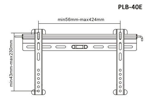 Brateck fiksni nosač za TV PLB-40E - dodatni pogled