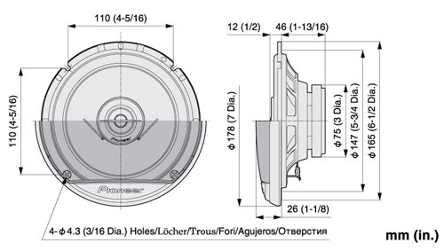 Pioneer zvučnici TS-G1722i - dodatni pogled