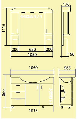 Roper Komplet kupatilskog nameštaja 110BX/110A1/1 - dodatni pogled