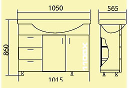 Roper Kupatilski ormarić sa lavaboom Classic 110bx - dodatni pogled