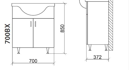 Roper Kupatilski ormarić sa lavaboom Classic 700BX - dodatni pogled