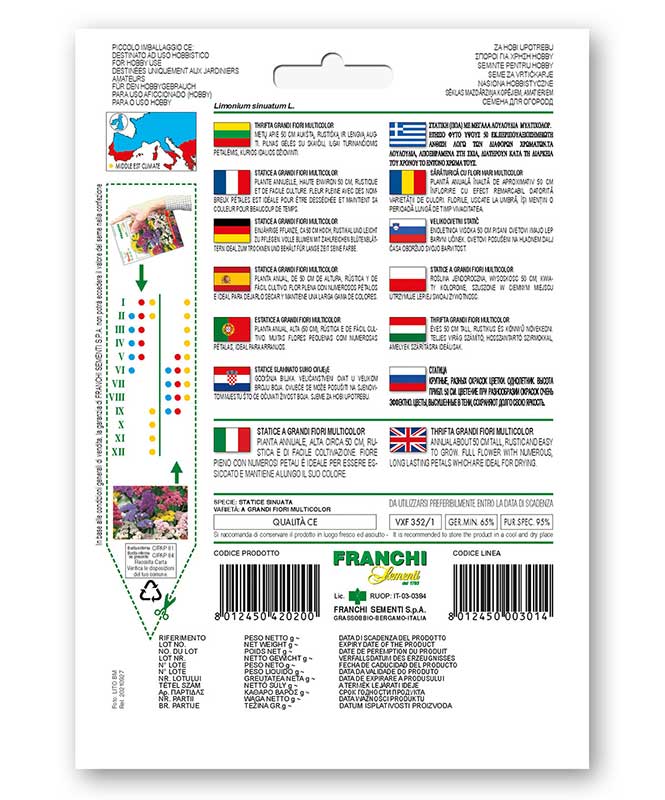 Baštensko cveće Statica mix - Šuškavac -  Statice sinuata 10 kesica semena Franchi Sementi Virimax - dodatni pogled