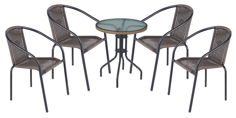 Garnitura od wicker ratana Fidel 4 stolice i stočić - dodatni pogled