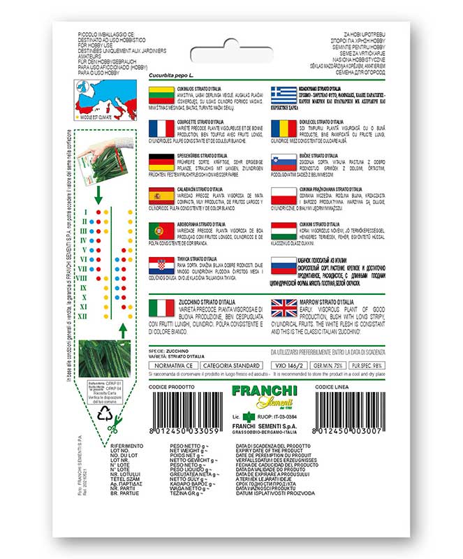 Tikvice Striato d Italia seme 10 kesica Franchi Sementi Virimax - dodatni pogled