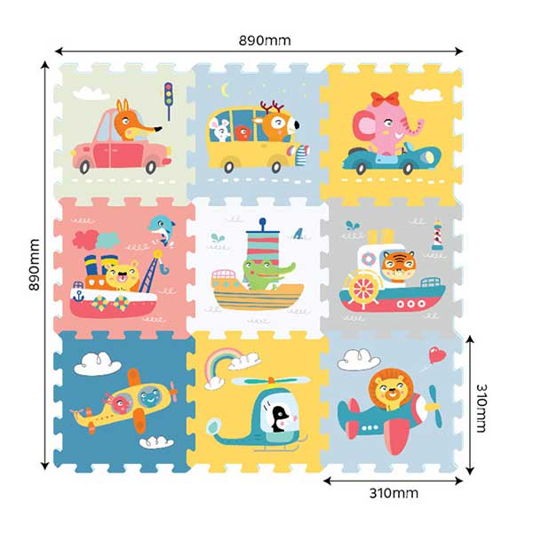 Podne puzzle Transport 9 komada 310x310x10mm - dodatni pogled