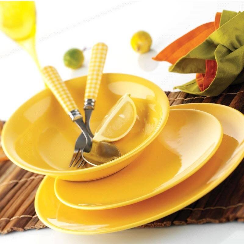 Servis za ručavanje od keramike Kutahya Harlek žuti 18 delova - dodatni pogled