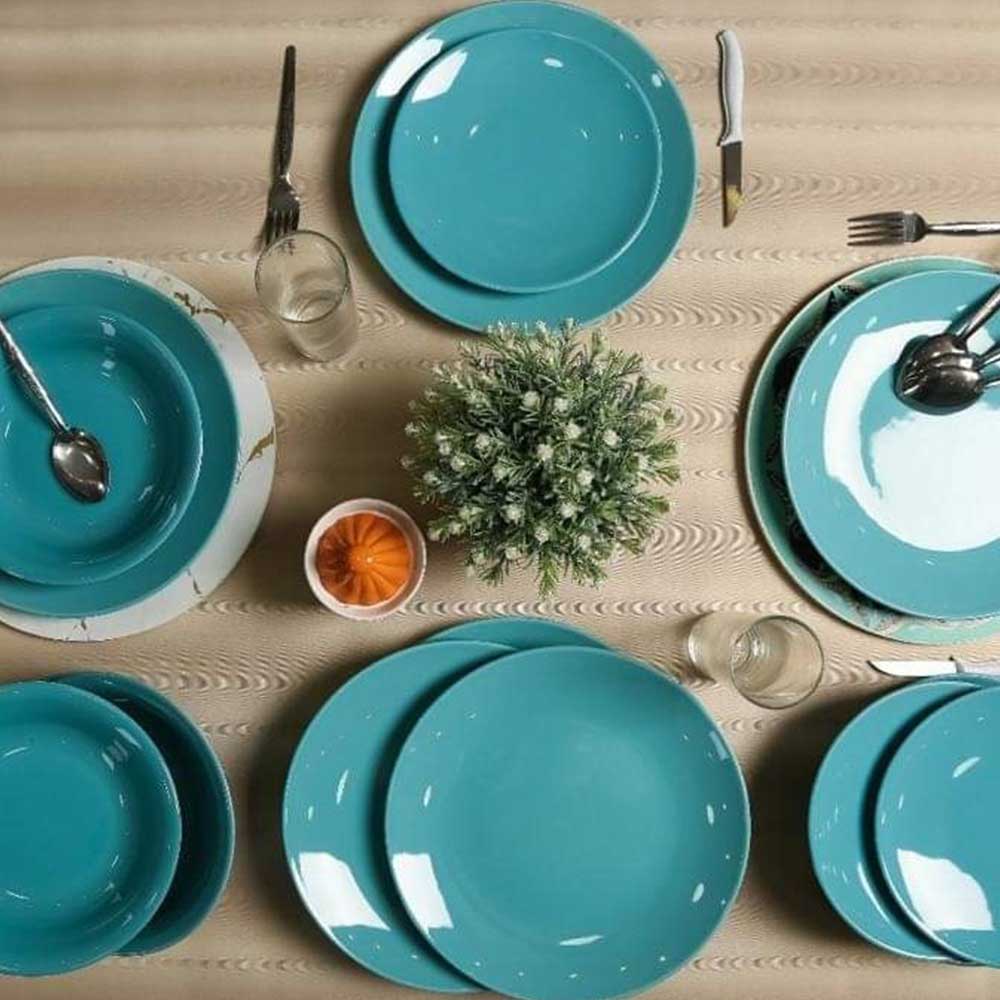 Keramički servis za ručavanje Kutahya Harlek tirkiz 18 delova - dodatni pogled