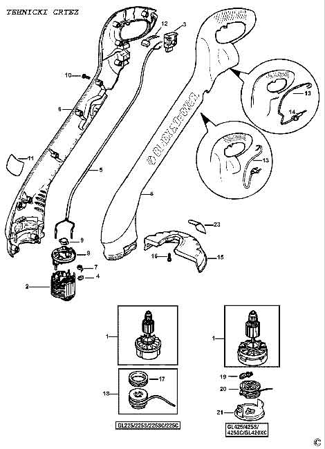 Black&Decker GL 225 S Kosačica - trimer sa najlonom - dodatni pogled