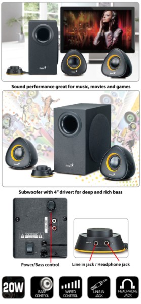 Zvučnici Genius SW-2.1 800 - dodatni pogled