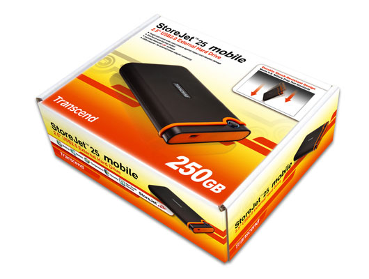 Transcend USB hard disk 250 GB - otporan na udarce - dodatni pogled