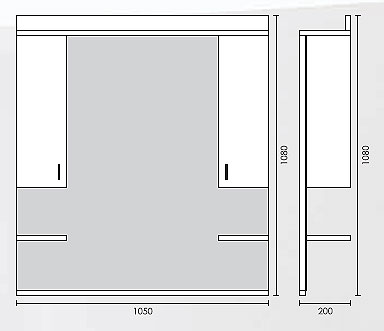 Kupatilski Nameštaj Police Za Kupatilo Sa Ogledalom i Svetlom K 105 G - dodatni pogled