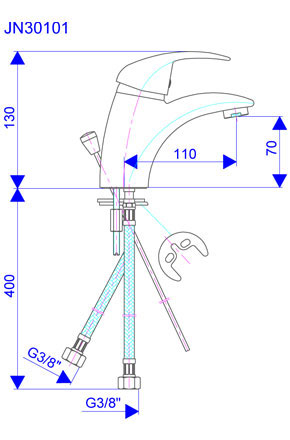 Rosan baterija za lavabo JN30101 - dodatni pogled