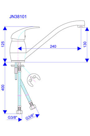 Rosan baterija za sudoperu JN38101 - dodatni pogled