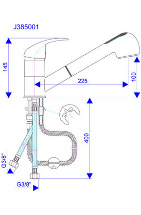 King baterija sa tušem za ispiranje J385001 - dodatni pogled