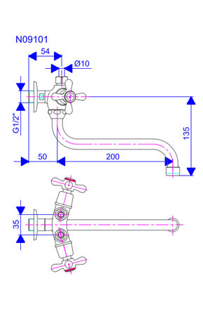 Baterija Nostalgija za protočni bojler N09101 - 1/2inča - dodatni pogled