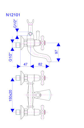 Baterija za kadu Nostalgija N12101 - dodatni pogled