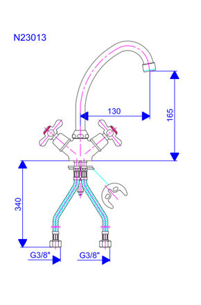 Nostalgija stojeća baterija N23013, izliv 130mm  - dodatni pogled