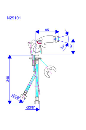 Nostalgija baterija za bide N29101 - dodatni pogled