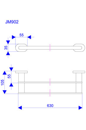 Mistique dupli držač peškira 60cm JM902 - dodatni pogled