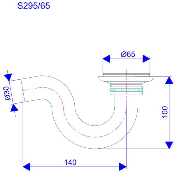 Sifon za tuš kadu 65mm 5/4in S295-65 - dodatni pogled