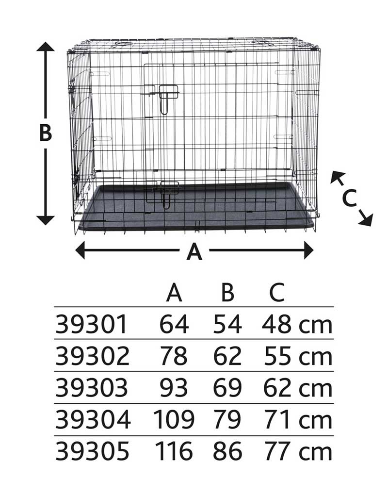 Žičani kavez za pse 93x69x62cm veličina M-L crni Trixie 39303 - dodatni pogled