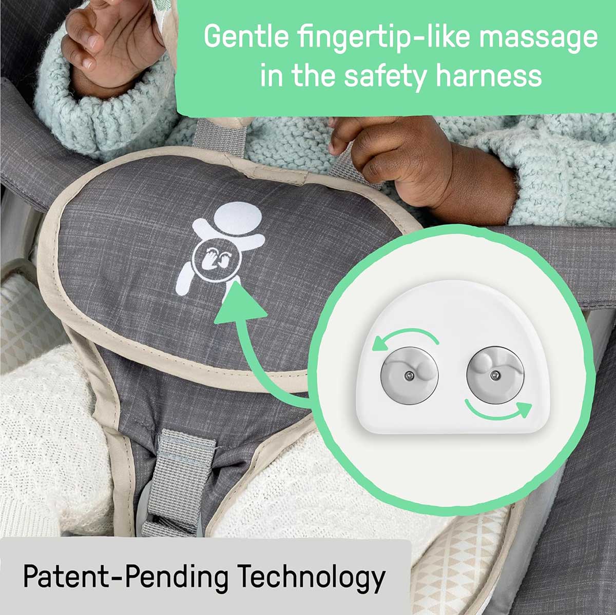 Ingenuity™ Ležaljka za bebe sa vibracijom, melodijama i masažom Happy Belly Parker 16853 - dodatni pogled