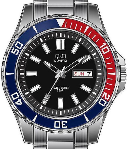 Q&Q Ručni Muški Sat Sa Čeličnom Narukvicom A172-202Y - dodatni pogled
