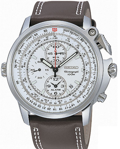 Seiko Pilotski Ručni Sat sa Hronografom, Alarmom i Kožnom Narukvicom SNAB71P1 - dodatni pogled