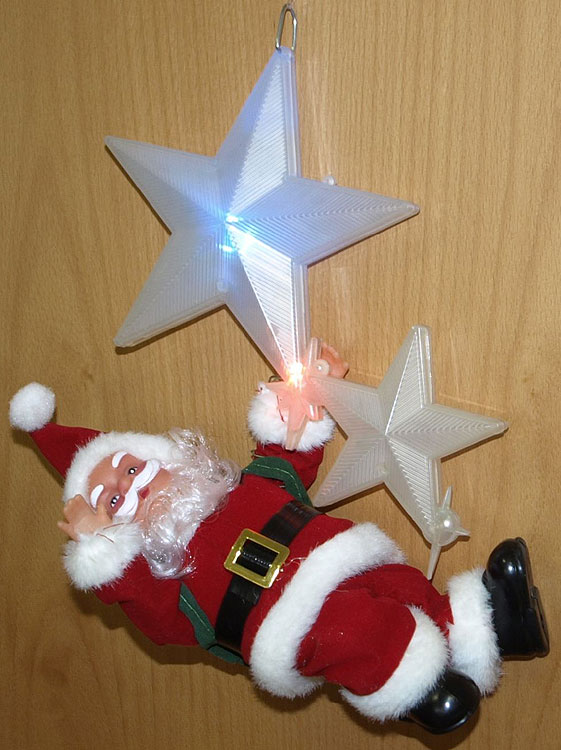 Novogodišnji Svetleći Ukras sa LED Sijalicama Deda Mraz Sa Zvezdama  41-873 - dodatni pogled