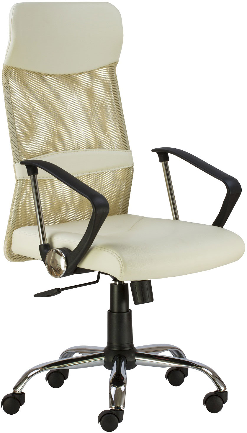 Radna Fotelja Od EKO Kože i Mrežastim Naslonom, Hromiranom Bazom i Rukonaslonima - Nebraska-H - dodatni pogled