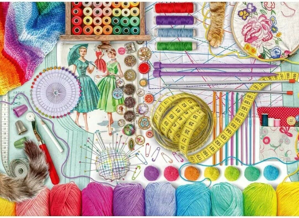 Puzzle slagalica 1000 delova Šivenje i pletenje Ravensburger 16191 - dodatni pogled