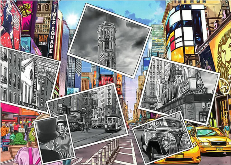 Puzzle slagalica 1000 komada Nekad i sad - Tajms Skver Ravensburger 16569 - dodatni pogled