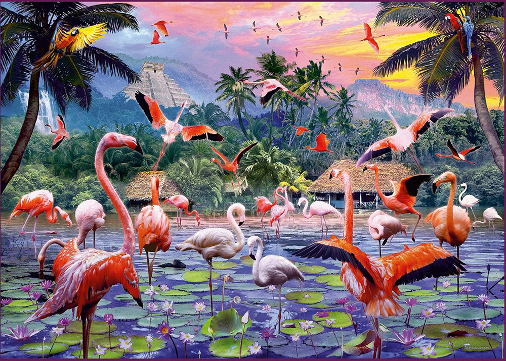 Ravensburger Puzzle slagalica Ružičasti flamingosi 1000 komada 17082 - dodatni pogled