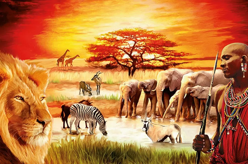 Ravensburger Puzzle slagalica za odrasle 3000 Masai u savani 17056