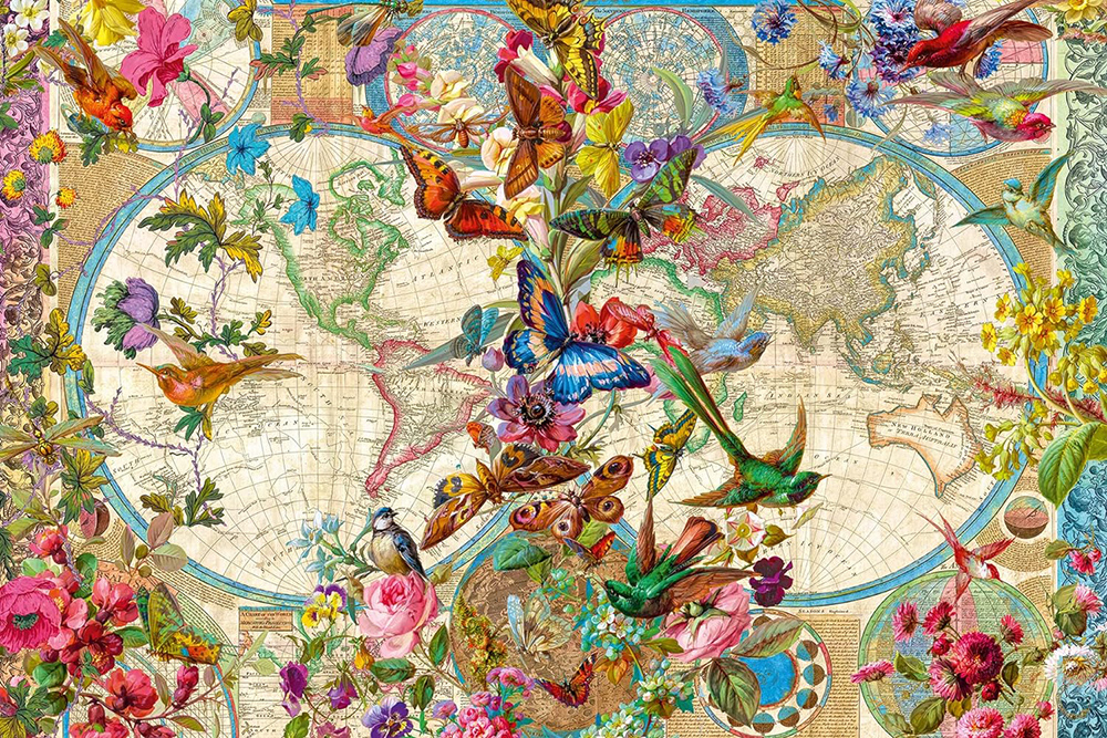 Ravensburger Puzzle slagalica za odrasle 3000 Mapa sveta - Flora i fauna 17117 - dodatni pogled