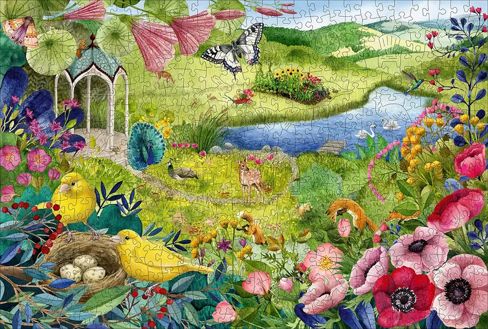 Drvene puzzle slagalica 500 delova za decu i odrasle Divlja bašta Ravensburger 17513