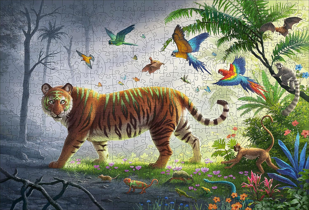 Drvene puzzle slagalica 500 delova za decu i odrasle Tigar Ravensburger 17514 - dodatni pogled