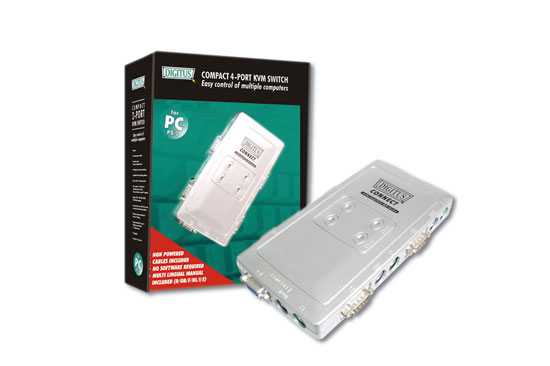 Digitus KVM SWITCH 4porta PS/2 - kabinet - dodatni pogled