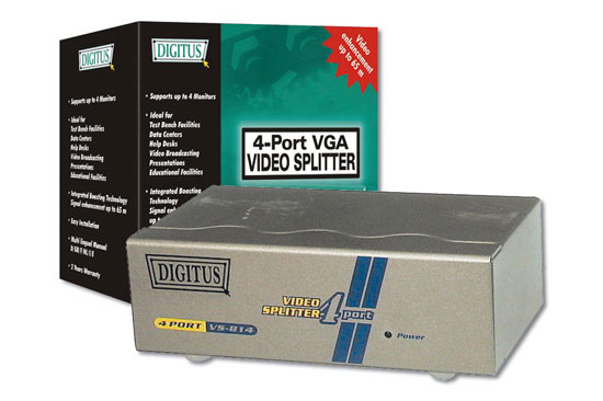 Digitus video splitter 4P - 250 MHz - DCVS814 - dodatni pogled