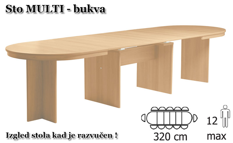 Trpezarijski Sto Multi Extra 160-320cm Baltimor - dodatni pogled