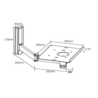 Zglobni nosač Brateck za CRT televizor TVB-403A 21 inč crni - dodatni pogled