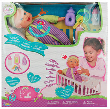 Baby Basics zvučna lutka sa kolevkom i dodacima 23624 - dodatni pogled