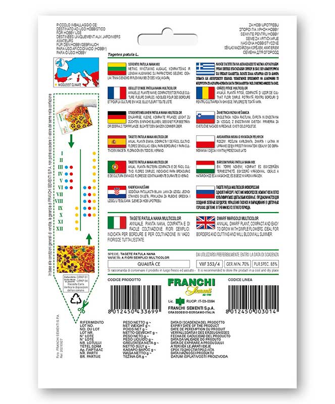 Seme za cveće Kadifa niska mix 10 kesica Franchi Sementi Virimax - dodatni pogled