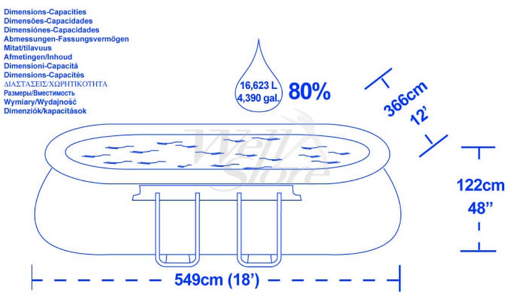 BestWay Ovalni Bazen sa Kompletnom Opremom 549 x 366 x 122 cm 56461 - dodatni pogled